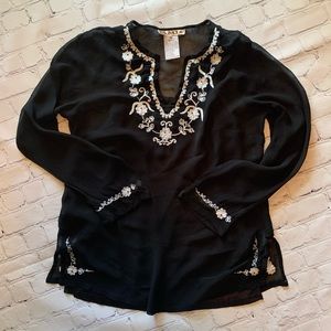 A.M.I. Sheer Blouse with under tank. Size M